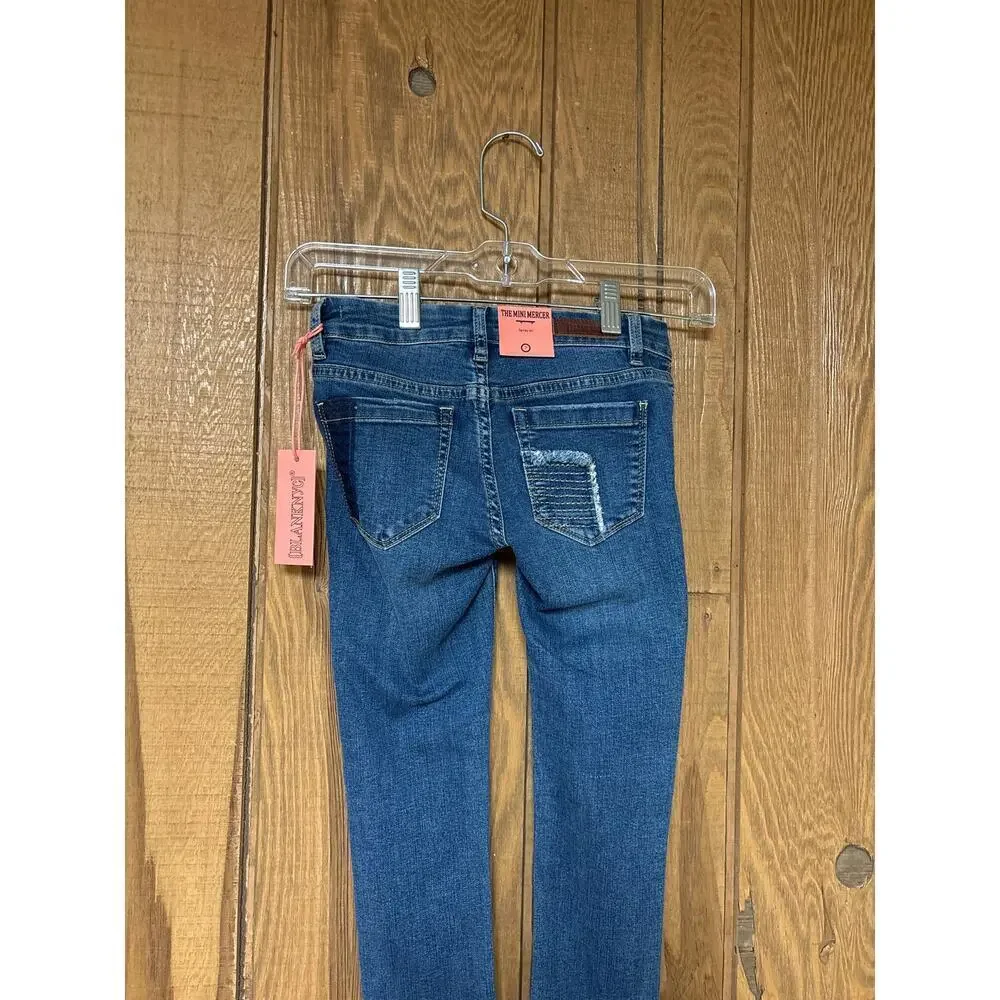 Blank NYC Girls The‎ Mini Mercer distressed multi media skinny Jeans NWT Size 7